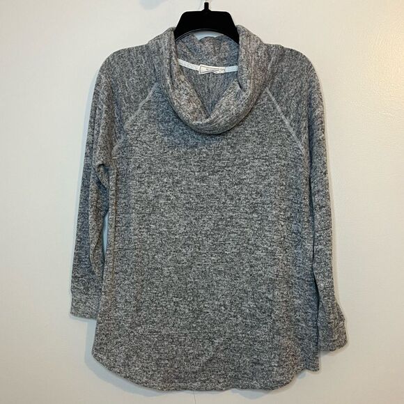 No Comment Heathered Gray Cowl Neck Sweater Top Size 1X - Picture 1 of 10